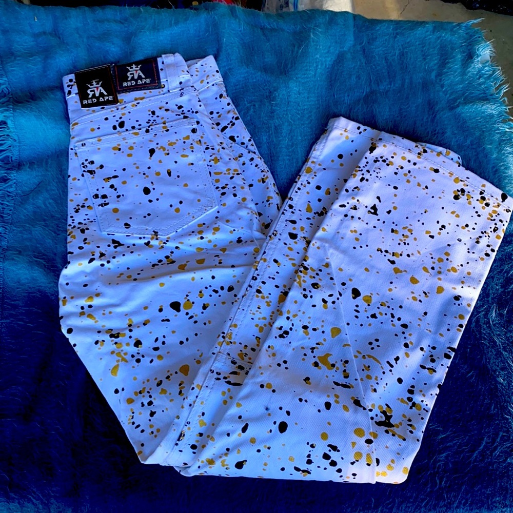 Red ape multicolor denim jeans